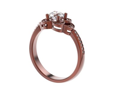 Beyaz arkaplanda izole edilmiş değerli halka     