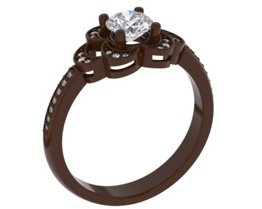 Beyaz arkaplanda izole edilmiş değerli halka     