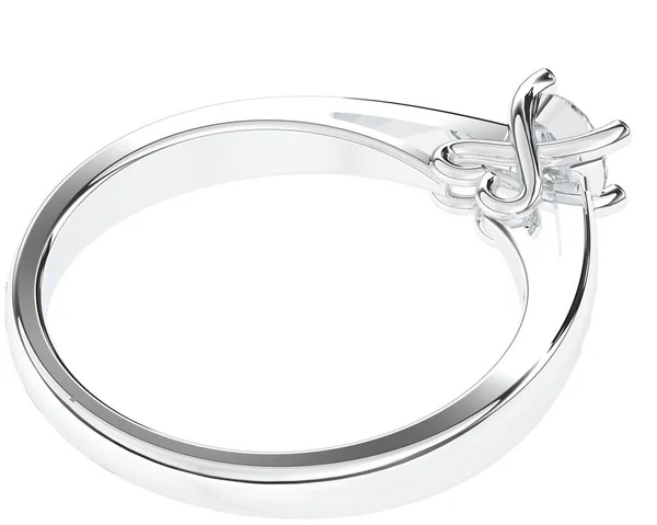 Értékes Gyűrű Elszigetelt Fehér Háttér — Stock Fotó