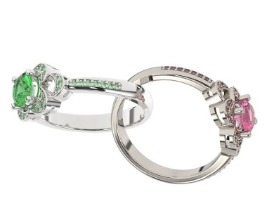 Halkalar beyaz arka planda