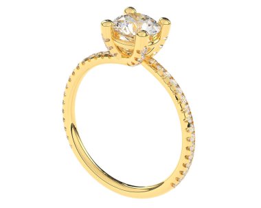 Beyaz arkaplanda izole edilmiş değerli halka     