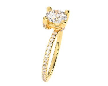 Beyaz arkaplanda izole edilmiş değerli halka     