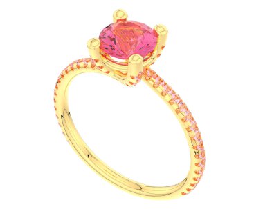 Beyaz arkaplanda izole edilmiş değerli halka     