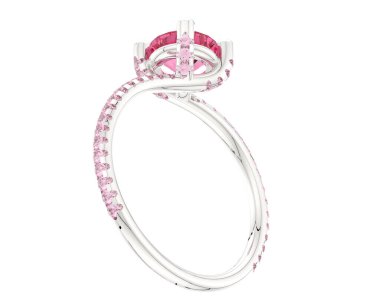 Beyaz arkaplanda izole edilmiş değerli halka     