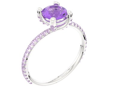 Beyaz arkaplanda izole edilmiş değerli halka     