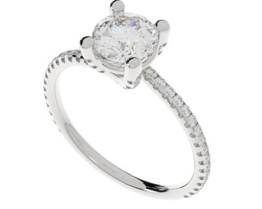 Beyaz arkaplanda izole edilmiş değerli halka     