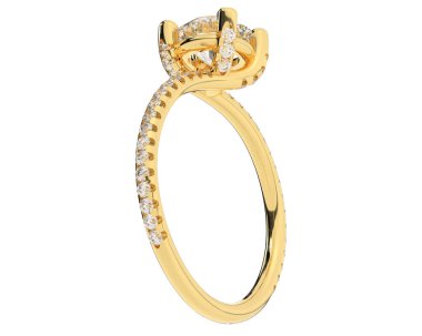 Beyaz arkaplanda izole edilmiş değerli halka     