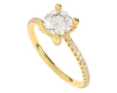 Beyaz arkaplanda izole edilmiş değerli halka     