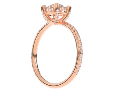 Beyaz arkaplanda izole edilmiş değerli halka     