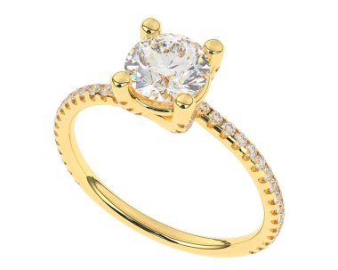 Beyaz arkaplanda izole edilmiş değerli halka     