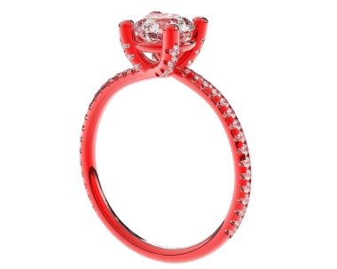 Beyaz arkaplanda izole edilmiş değerli halka     