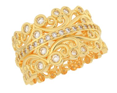 Beyaz arkaplanda izole edilmiş değerli halka     