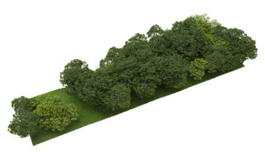 Orman ıssız. Afişler, posterler ya da fotoğraf manipülasyonları için kullanışlı bir görüntü. 3d oluşturma.