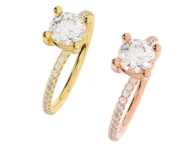 Modeller Ringar Förlovning Gyllene Ringar — Stockfoto