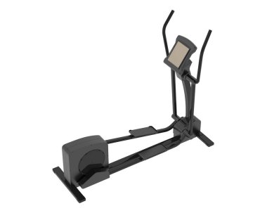 Beyaz arka planda spor aletleri. 3D görüntüleme. Görüntü