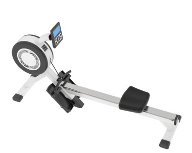 Beyaz arka planda spor aletleri. 3D görüntüleme. Görüntü