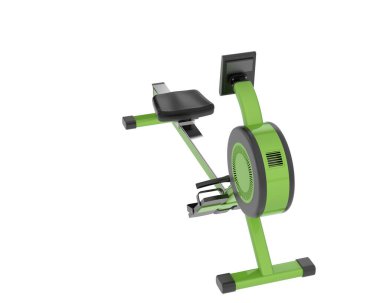 Beyaz arka planda spor aletleri. 3D görüntüleme. Görüntü