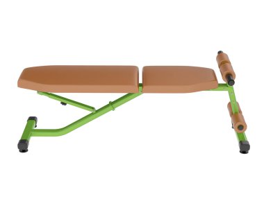 Beyaz arka planda ayarlanabilir spor salonu bankı. 3D görüntüleme. Görüntü