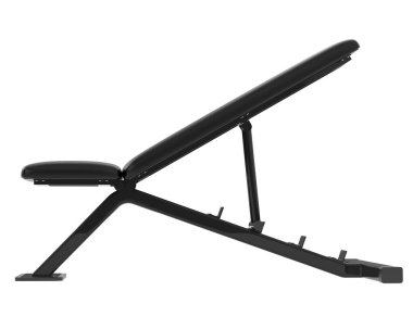 Beyaz arka planda ayarlanabilir spor salonu bankı. 3D görüntüleme. Görüntü