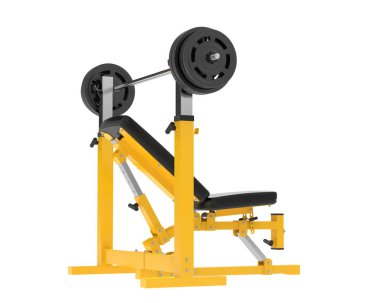 Arka planda ayarlanabilir ağırlık bankı izole edildi. 3d görüntüleme - illüstrasyon