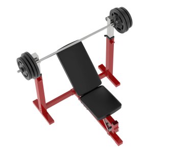 Arka planda ayarlanabilir ağırlık bankı izole edildi. 3d görüntüleme - illüstrasyon