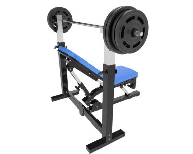 Arka planda ayarlanabilir ağırlık bankı izole edildi. 3d görüntüleme - illüstrasyon