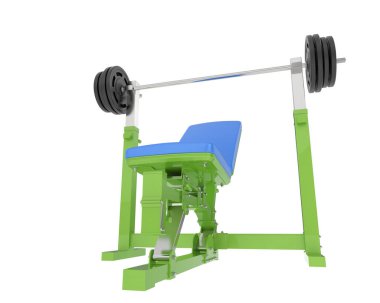 Arka planda ayarlanabilir ağırlık bankı izole edildi. 3d görüntüleme - illüstrasyon
