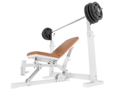 Arka planda ayarlanabilir ağırlık bankı izole edildi. 3d görüntüleme - illüstrasyon