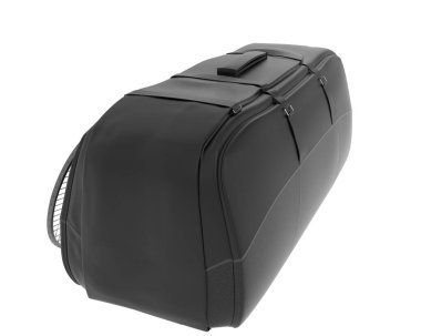 Arka planda tenis çantalı raket var. 3d görüntüleme - illüstrasyon