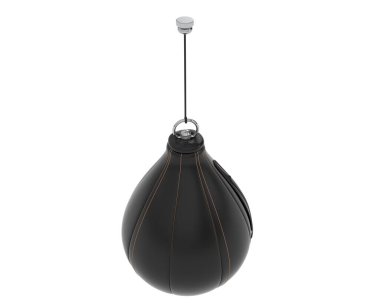 Asılı boks çantası beyaz arkaplanda izole edildi