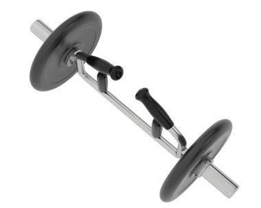 Deadlift Tuzak Çubuğu, beyaz üzerine izole edilmiş altıgen dambıl 