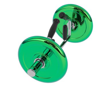 Deadlift Tuzak Çubuğu, beyaz üzerine izole edilmiş altıgen dambıl 