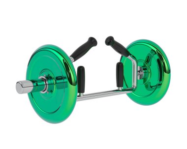 Deadlift Tuzak Çubuğu, beyaz üzerine izole edilmiş altıgen dambıl 