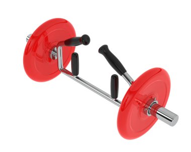 Deadlift Tuzak Çubuğu, beyaz üzerine izole edilmiş altıgen dambıl 