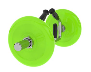 Deadlift Tuzak Çubuğu, beyaz üzerine izole edilmiş altıgen dambıl 