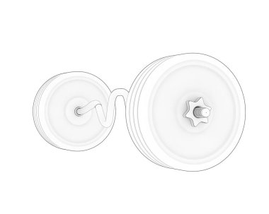 Halter arka planda izole edildi. 3d görüntüleme - illüstrasyon