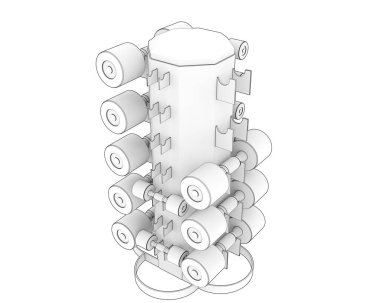 Arka planda halterleri olan ağırlık ağacı. 3d görüntüleme - illüstrasyon