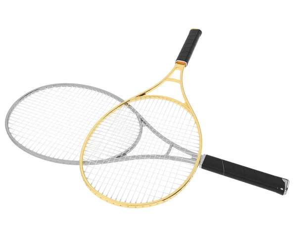 Illustration Two Tennis Rackets Isolated White — Stock Photo, Image
