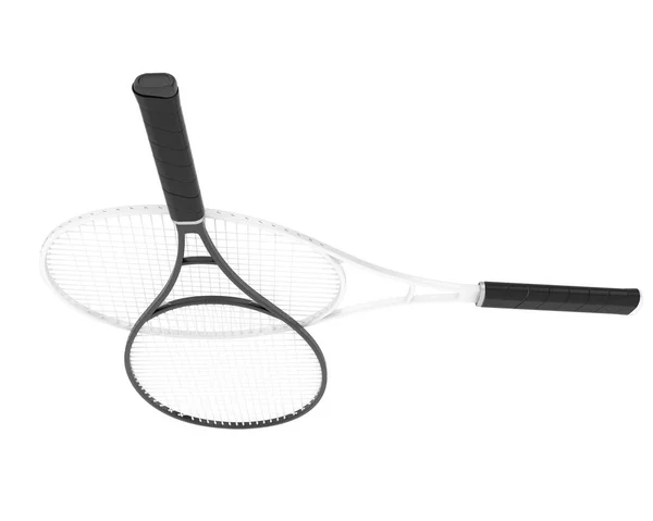 白で隔離された2つのテニスラケットの3Dイラスト — ストック写真