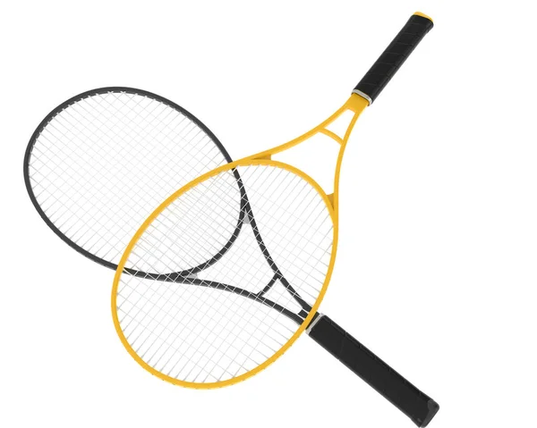 Απεικόνιση Δύο Ρακετών Τένις Που Απομονώνονται Λευκό — Φωτογραφία Αρχείου