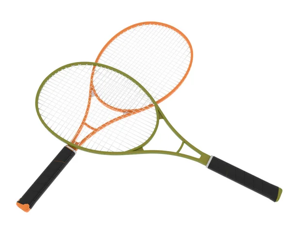 Beyaz Üzerine Izole Edilmiş Iki Tenis Raketinin Çizimi — Stok fotoğraf