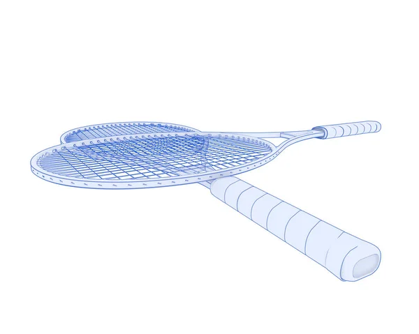 흰색에 테니스 라켓의 일러스트 — 스톡 사진