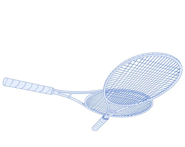 Illustration Von Zwei Tennisschlägern Isoliert Auf Weiß — Stockfoto