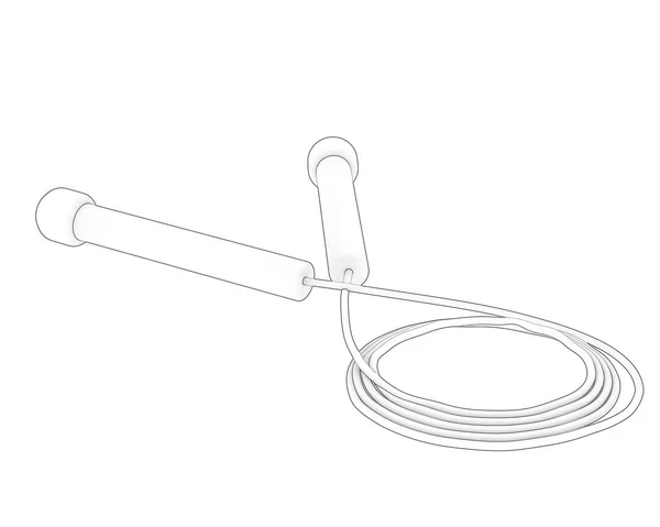 Стрибаюча Мотузка Ізольована Білому Тлі — стокове фото