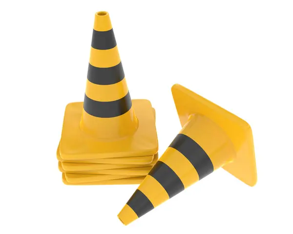 Traffic Cones Isolated Background Rendering Illustration — Stock Photo, Image