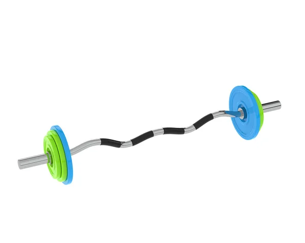 Barbell Isolado Fundo Renderização Ilustração — Fotografia de Stock