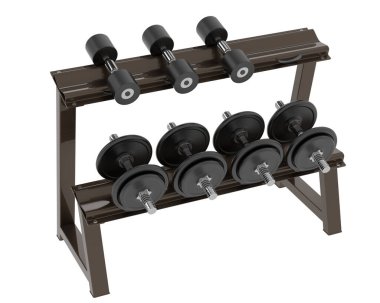 Beyaz arkaplanda halterli jimnastik sehpası