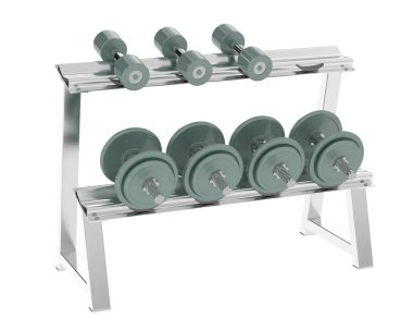 Beyaz arkaplanda halterli jimnastik sehpası