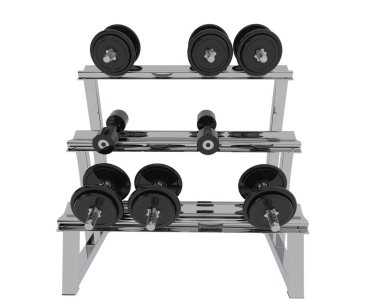 Beyaz arka planda halterli 3D spor masası..