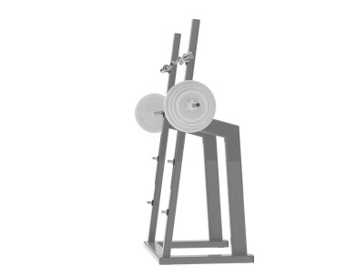 Beyaz arka plan üzerinde izole jimnastik salonu tezgah